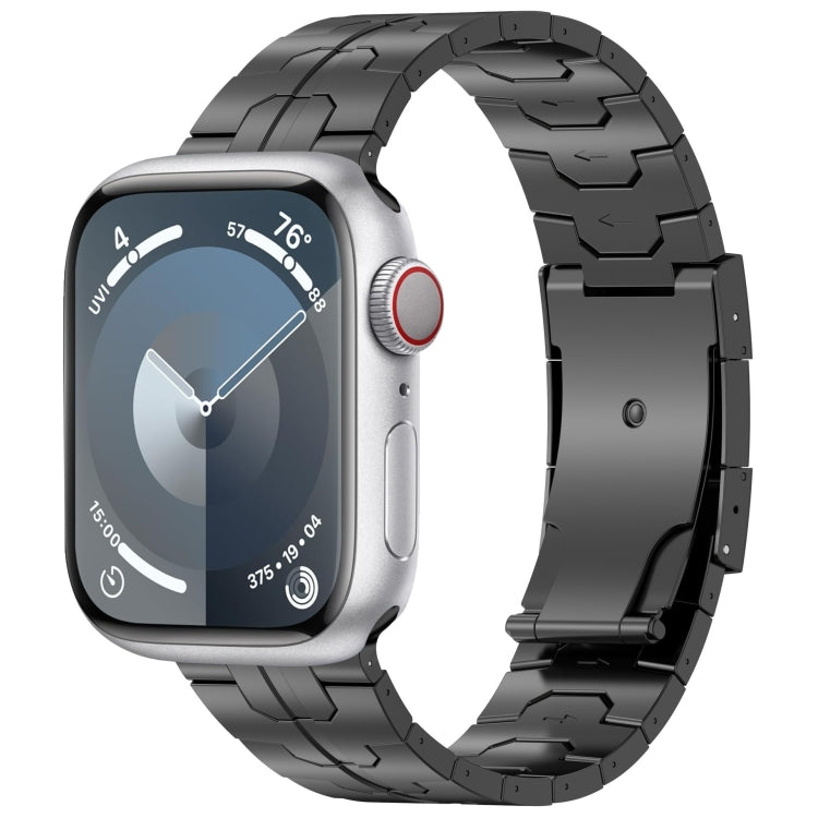 For Apple Watch Series 3 42mm Turtle Buckle Titanium Alloy Watch Band(Black) by bashfashion