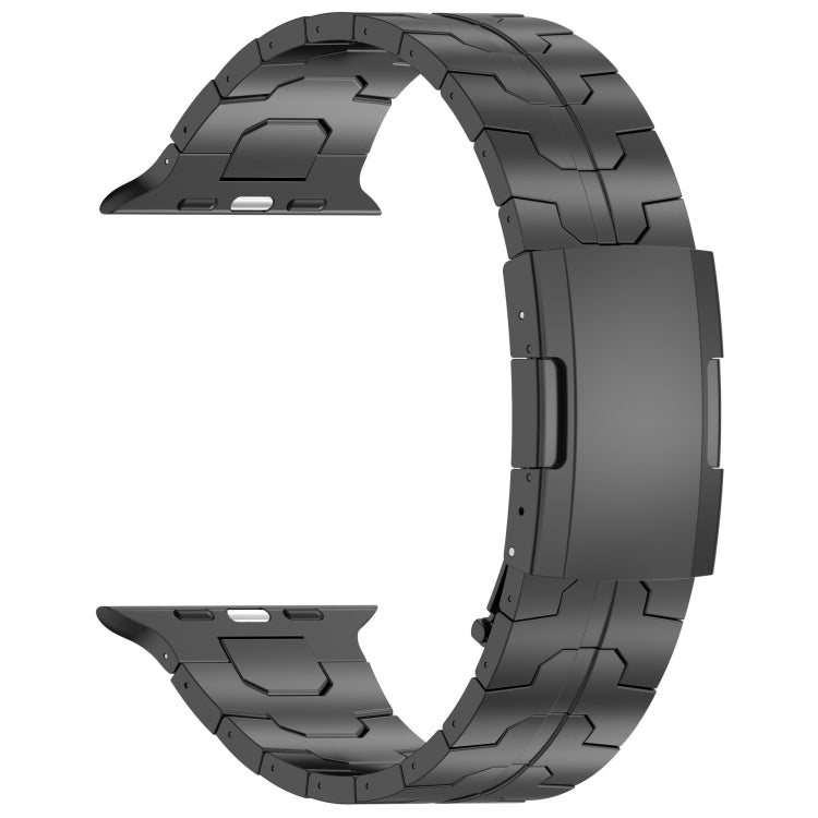 For Apple Watch Series 3 42mm Turtle Buckle Titanium Alloy Watch Band(Black) by bashfashion