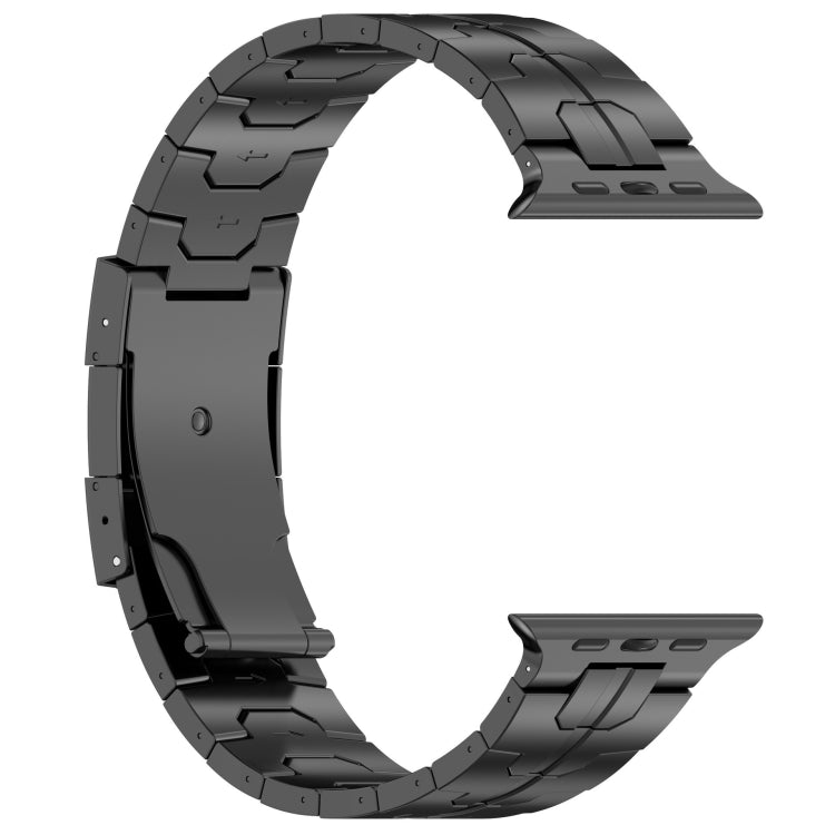 For Apple Watch Series 3 42mm Turtle Buckle Titanium Alloy Watch Band(Black) by bashfashion