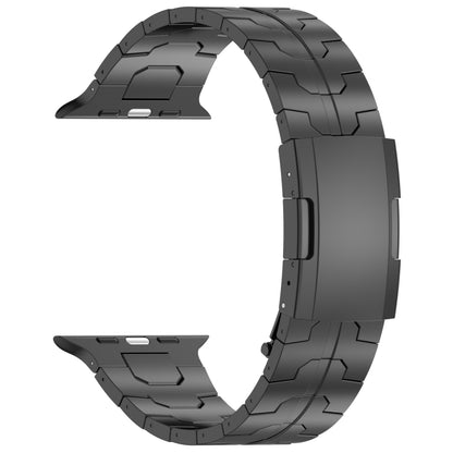 For Apple Watch Series 8 41mm Turtle Buckle Titanium Alloy Watch Band(Black) by bashfashion
