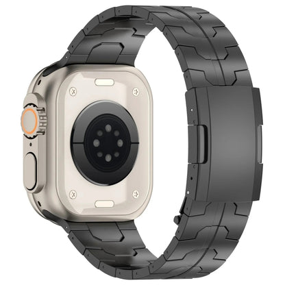 For Apple Watch Series 8 41mm Turtle Buckle Titanium Alloy Watch Band(Black) by bashfashion