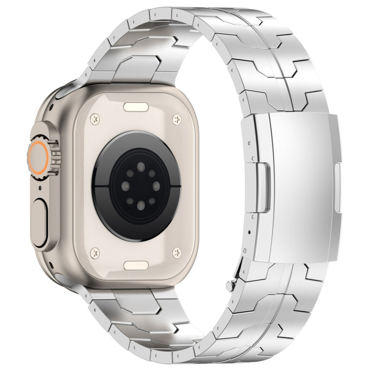 For Apple Watch Series 6 40mm Turtle Buckle Titanium Alloy Watch Band(Silver) by bashfashion