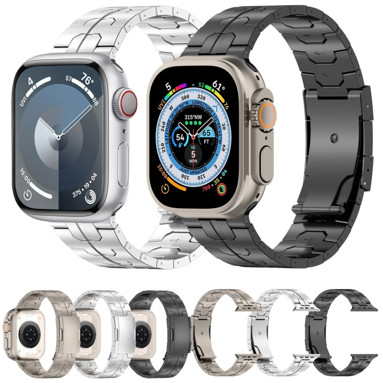 For Apple Watch Series 6 40mm Turtle Buckle Titanium Alloy Watch Band(Silver) by bashfashion