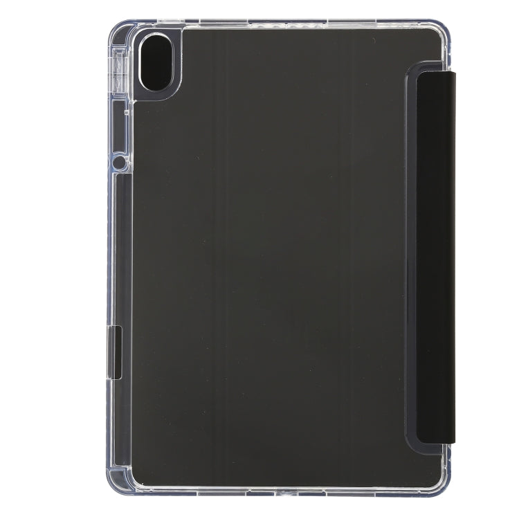 For Huawei MatePad 11.5S Clear Acrylic 3-Fold Leather Tablet Case(Black) by bashfashion