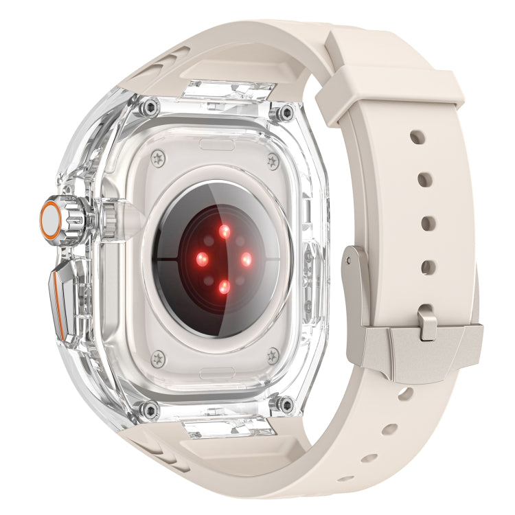 For Apple Watch Ultra 49mm Modified PC Hybrid TPU Watch Case Band(Starlight Transparent) by bashfashion