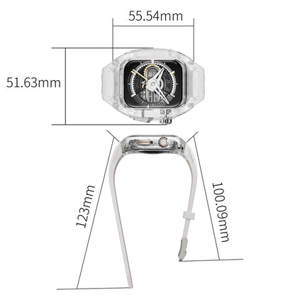 For Apple Watch Series 7 45mm Modified PC Hybrid TPU Watch Case Band(Starlight Transparent) by bashfashion