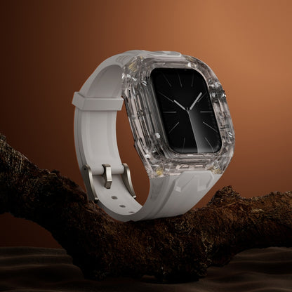 For Apple Watch Series 7 45mm Modified PC Hybrid TPU Watch Case Band(Starlight Transparent) by bashfashion