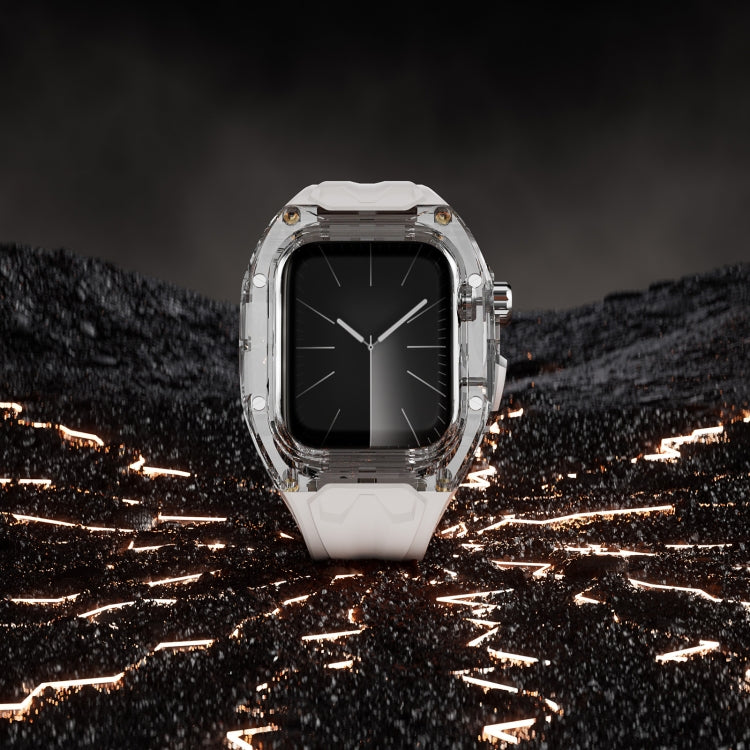For Apple Watch Series 7 45mm Modified PC Hybrid TPU Watch Case Band(Starlight Transparent) by bashfashion