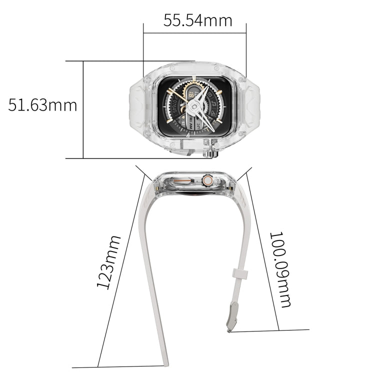 For Apple Watch SE 44mm Modified PC Hybrid TPU Watch Case Band(Starlight Transparent) by bashfashion