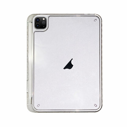 For iPad Pro 11 2022 / 2020 / 2018 Crystal Clear Acrylic Hybrid TPU Tablet Case With Pen Slot(Transparent) by bashfashion