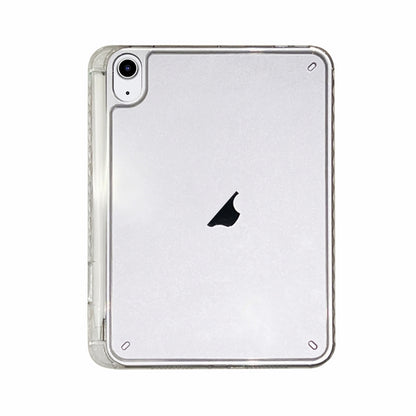 For iPad Air 2022 / 2020 10.9 Crystal Clear Acrylic Hybrid TPU Tablet Case With Pen Slot(Transparent) by bashfashion