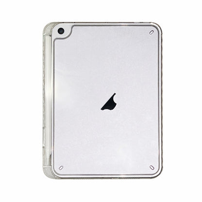 For iPad 10.2 2021 / 2020 / 10.5 Crystal Clear Acrylic Hybrid TPU Tablet Case With Pen Slot(Transparent) by bashfashion