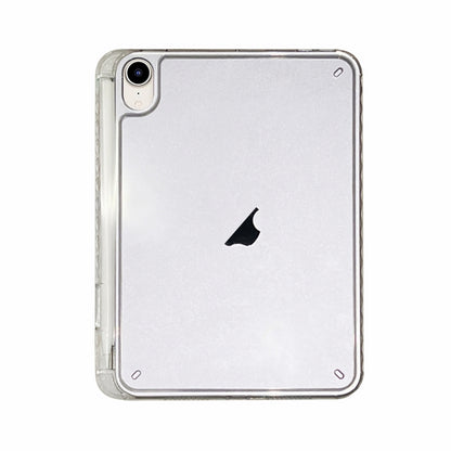 For iPad mini 6 / mini 2024 Crystal Clear Acrylic Hybrid TPU Tablet Case With Pen Slot(Transparent) by bashfashion