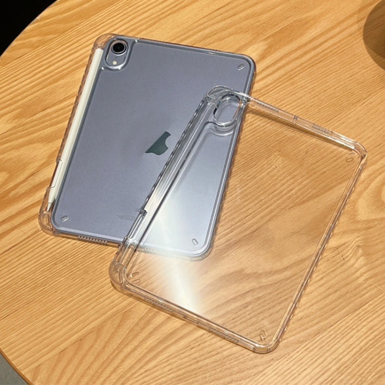 For iPad mini 6 / mini 2024 Crystal Clear Acrylic Hybrid TPU Tablet Case With Pen Slot(Transparent) by bashfashion