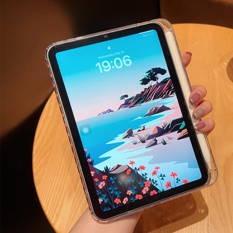 For iPad mini 6 / mini 2024 Crystal Clear Acrylic Hybrid TPU Tablet Case With Pen Slot(Transparent) by bashfashion