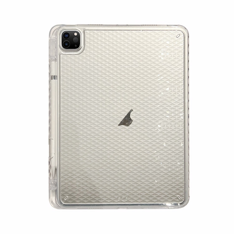 For iPad Pro 11 2022 / 2020 / 2018 Diamond Texture Acrylic Hybrid TPU Tablet Case(Transparent) by bashfashion