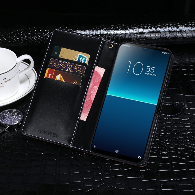 For Sony Xperia L4 idewei Crocodile Texture Horizontal Flip Leather Case with Holder & Card Slots & Wallet(Black) by idewei