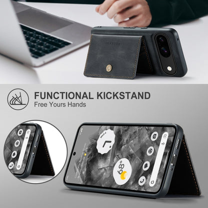 For Google Pixel 9 JEEHOOD J01 Retro Magnetic Detachable Wallet Phone Case(Black) by JEEHOOD