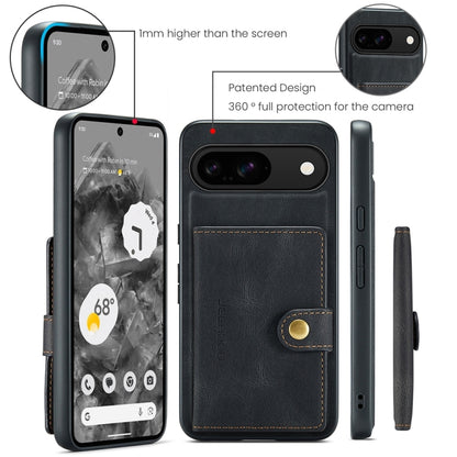 For Google Pixel 9 JEEHOOD J01 Retro Magnetic Detachable Wallet Phone Case(Black) by JEEHOOD