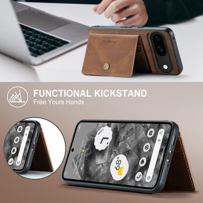 For Google Pixel 9 JEEHOOD J01 Retro Magnetic Detachable Wallet Phone Case(Brown) by JEEHOOD