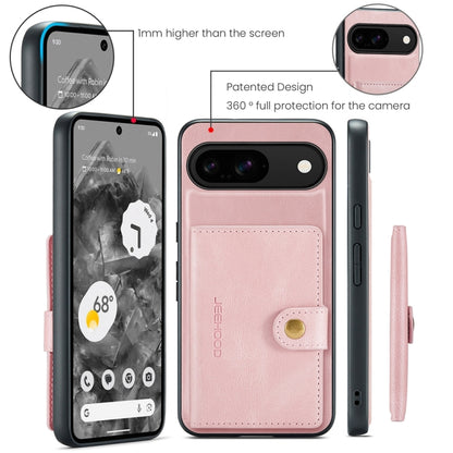 For Google Pixel 9 JEEHOOD J01 Retro Magnetic Detachable Wallet Phone Case(Pink) by JEEHOOD