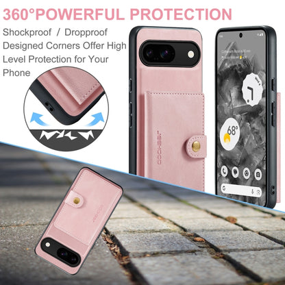 For Google Pixel 9 JEEHOOD J01 Retro Magnetic Detachable Wallet Phone Case(Pink) by JEEHOOD