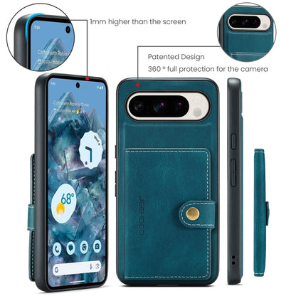 For Google Pixel 9 Pro JEEHOOD J01 Retro Magnetic Detachable Wallet Phone Case(Blue) by JEEHOOD