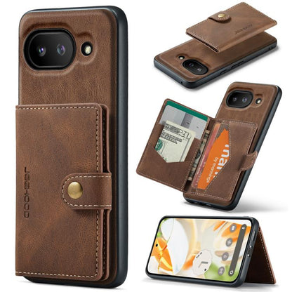 For Google Pixel 9a JEEHOOD J01 Retro Magnetic Detachable Wallet Phone Case(Brown) by JEEHOOD