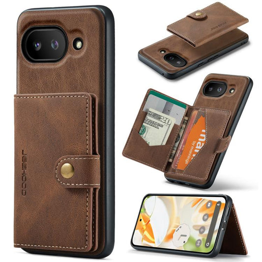 For Google Pixel 9a JEEHOOD J01 Retro Magnetic Detachable Wallet Phone Case(Brown) by JEEHOOD