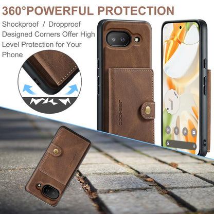 For Google Pixel 9a JEEHOOD J01 Retro Magnetic Detachable Wallet Phone Case(Brown) by JEEHOOD