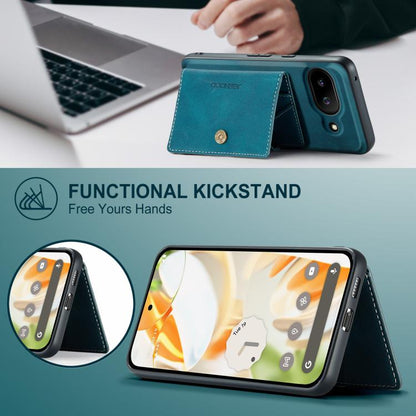 For Google Pixel 9a JEEHOOD J01 Retro Magnetic Detachable Wallet Phone Case(Blue) by JEEHOOD