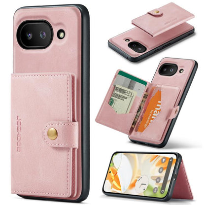 For Google Pixel 9a JEEHOOD J01 Retro Magnetic Detachable Wallet Phone Case(Pink) by JEEHOOD