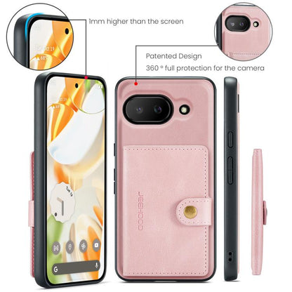 For Google Pixel 9a JEEHOOD J01 Retro Magnetic Detachable Wallet Phone Case(Pink) by JEEHOOD