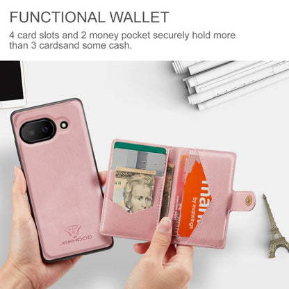 For Google Pixel 9a JEEHOOD J01 Retro Magnetic Detachable Wallet Phone Case(Pink) by JEEHOOD