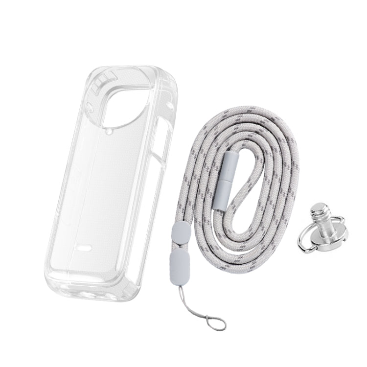 For Insta360 X4 Clear 1.5mm Soft TPU Protective Case With Neck Strap(Transperant) by bashfashion