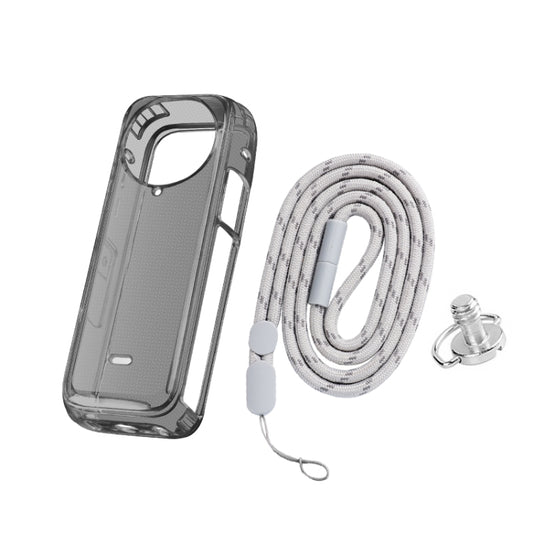 For Insta360 X4 Clear 1.5mm Soft TPU Protective Case With Neck Strap(Clear Black) by bashfashion