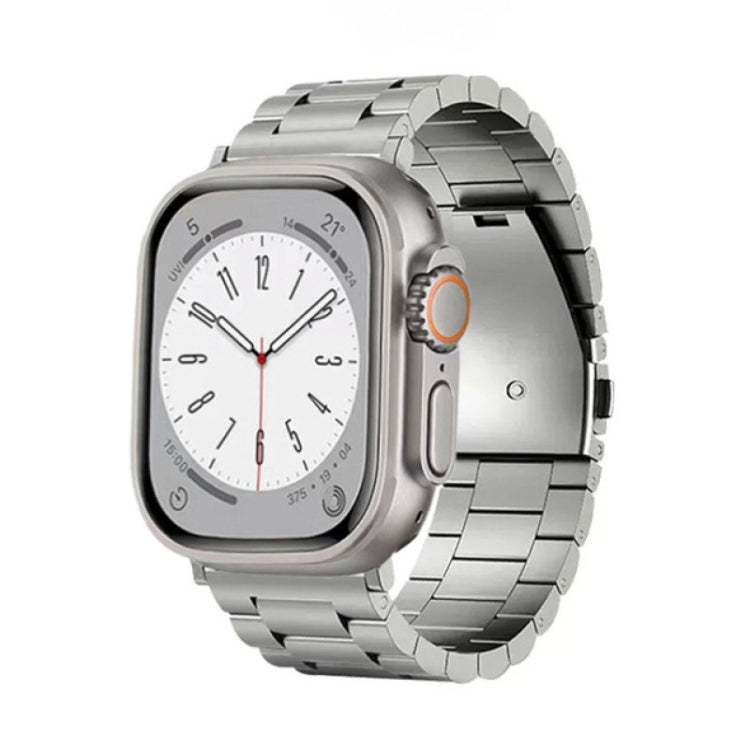 For Apple Watch Series 5 40mm 3-Bead Flat Buckle Titanium Alloy Watch Band(Silver) by bashfashion