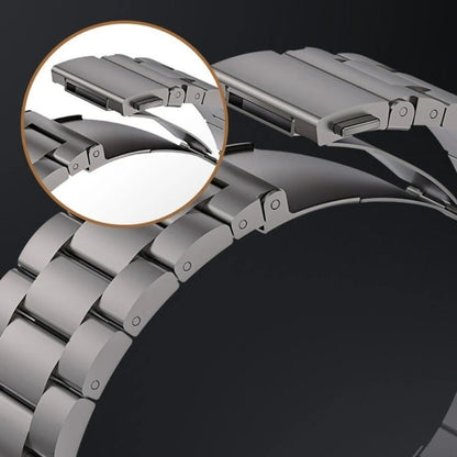 For Apple Watch Series 3 42mm 3-Bead Flat Buckle Titanium Alloy Watch Band(Black) by bashfashion