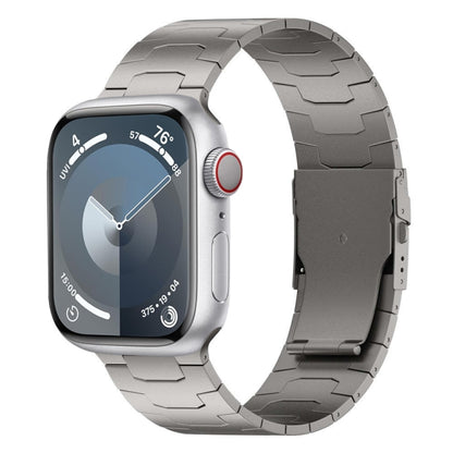 For Apple Watch Series 9 45mm 26mm Oracle Safety Buckle Titanium Alloy Watch Band(Titanium) by bashfashion