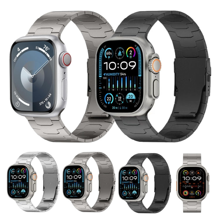 For Apple Watch Series 6 44mm 26mm Oracle Safety Buckle Titanium Alloy Watch Band(Silver) by bashfashion