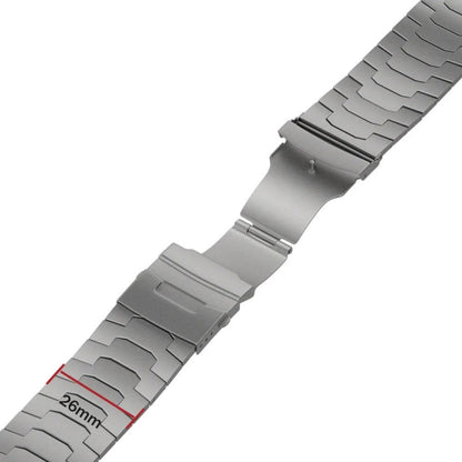 For Apple Watch SE 2022 44mm 26mm Oracle Safety Buckle Titanium Alloy Watch Band(Titanium) by bashfashion