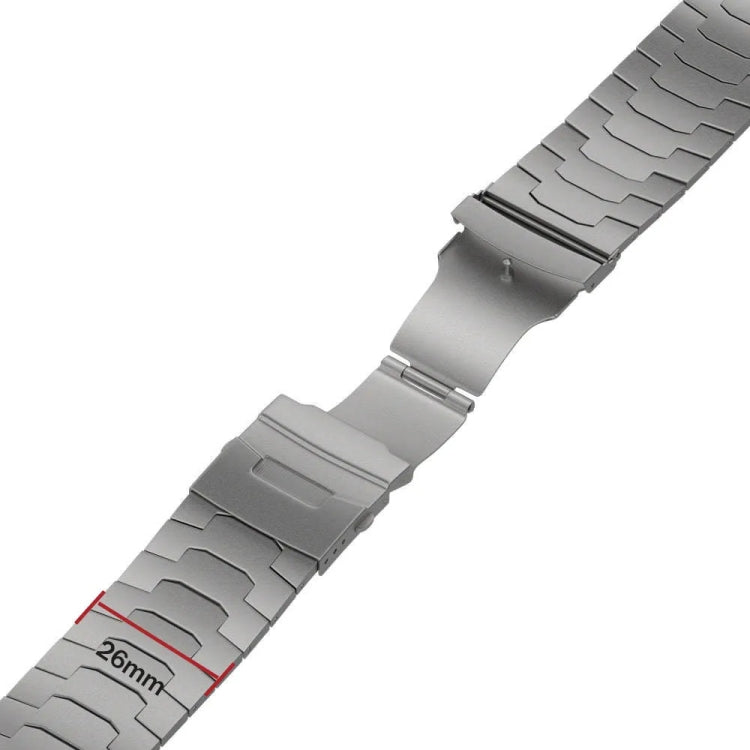 For Apple Watch Series 6 44mm 26mm Oracle Safety Buckle Titanium Alloy Watch Band(Black) by bashfashion