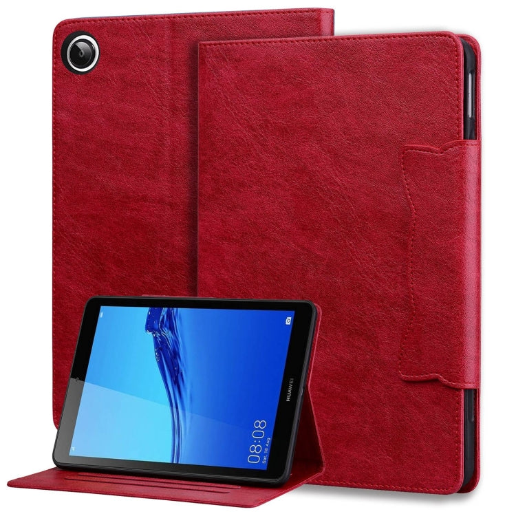 For Huawei MediaPad M5 Lite 8.0 inch Cat Buckle Leather Smart Tablet Case(Red) by bashfashion