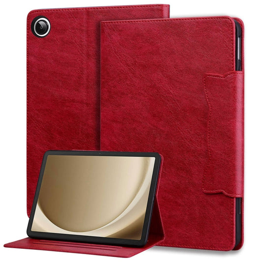 For Samsung Galaxy Tab A8 10.5 Cat Buckle Leather Smart Tablet Case(Red) by bashfashion
