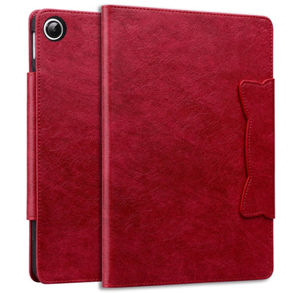 For Samsung Galaxy Tab A8 10.5 Cat Buckle Leather Smart Tablet Case(Red) by bashfashion