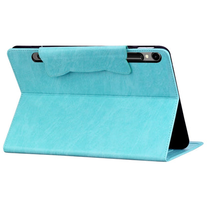 For Samsung Galaxy Tab S11/S10 Lite/S9 FE/S9/S8 Cat Buckle Leather Smart Tablet Case(Sky Blue) by bashfashion