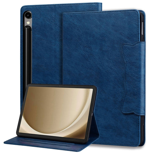 For Samsung Galaxy Tab S11/S10 Lite/S9 FE/S9/S8 Cat Buckle Leather Smart Tablet Case(Royal Blue) by bashfashion