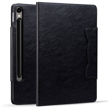 For Samsung Galaxy Tab S9+ / S8+ / S7+ Cat Buckle Leather Smart Tablet Case(Black) by bashfashion
