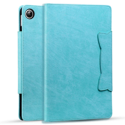 For Samsung Galaxy Tab A11+ / A9+ Cat Buckle Leather Tablet Case(Sky Blue) by bashfashion