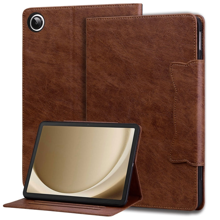 For Samsung Galaxy Tab A11+ / A9+ Cat Buckle Leather Tablet Case(Brown) by bashfashion